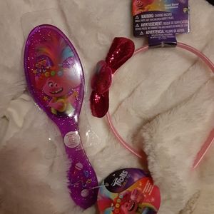 Treasure trolls scented hairbrush and hair band.. brand new